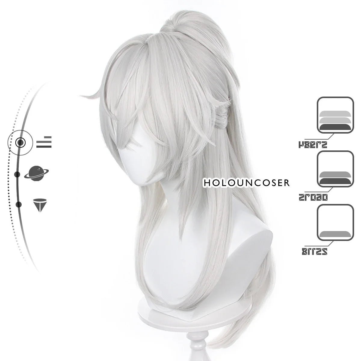 Astricos Jing Yuan Cosplay Wig - Premium Synthetic Fiber with Adjustable Straps for Ultimate Comfort - Astricos