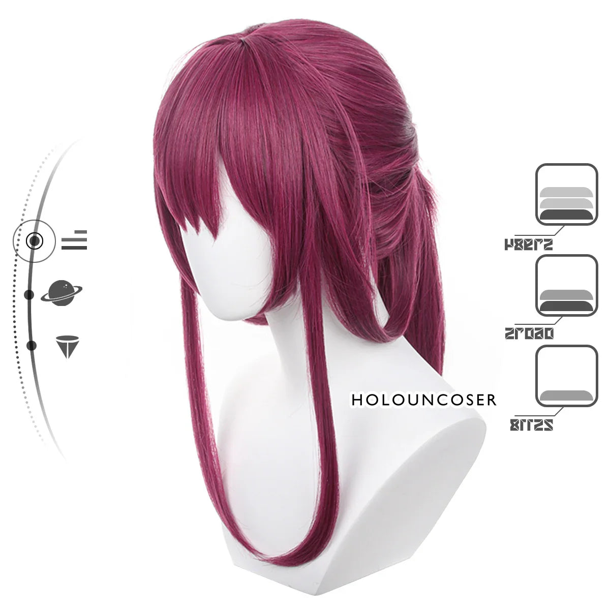 Astricos Kafka Cosplay Wig - Heat Resistant Synthetic Fiber with Adjustable Size for Parties - Astricos