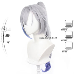 Astricos Silver Wolf Cosplay Wig - Heat Resistant Synthetic Fiber for Honkai Star Rail Characters - Astricos