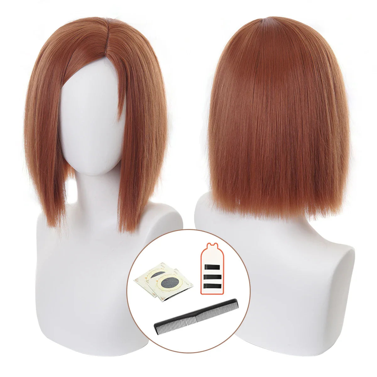 Astricos Anime Nobara Kugisaki Cosplay Wig - Premium Synthetic Fiber with Adjustable Cap for Parties - Astricos