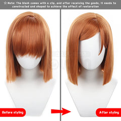 Astricos Anime Nobara Kugisaki Cosplay Wig - Premium Synthetic Fiber with Adjustable Cap for Parties - Astricos