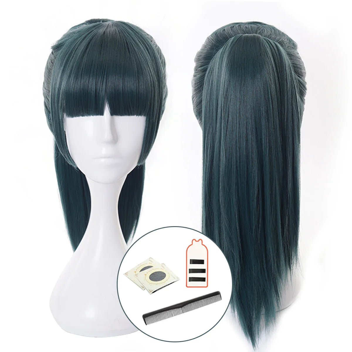 Astricos Anime Maki Zenin Cosplay Wig - Synthetic Fiber with Adjustable Cap for Halloween and Cosplay - Astricos