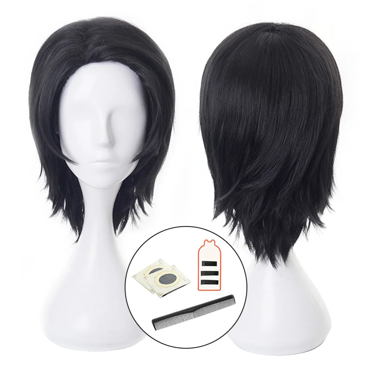 Astricos Anime Okkotsu Yuta Cosplay Wig - Synthetic Fiber with Adjustable Size for Halloween and Christmas Parties - Astricos