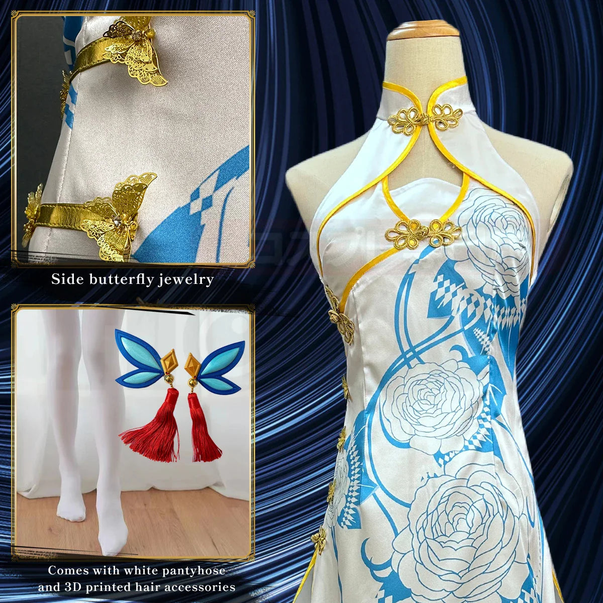 Astricos Anime Ai Hoshino Cosplay Cheongsam Chi-pao Satin Dress - Astricos