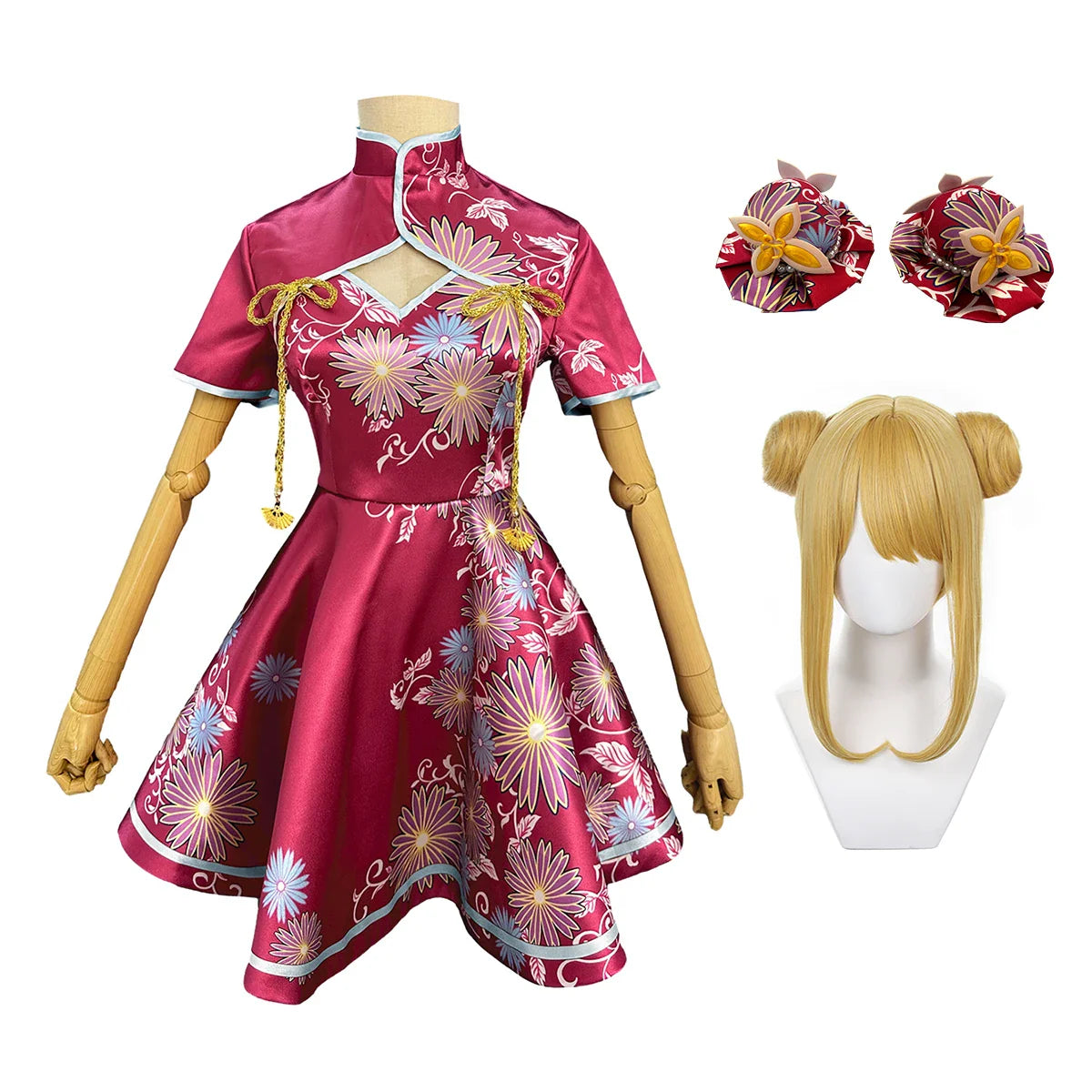 Astricos Anime Ruby Hoshino Cosplay Cheongsam Dress with Hair Accessory for Party and Holiday - Astricos