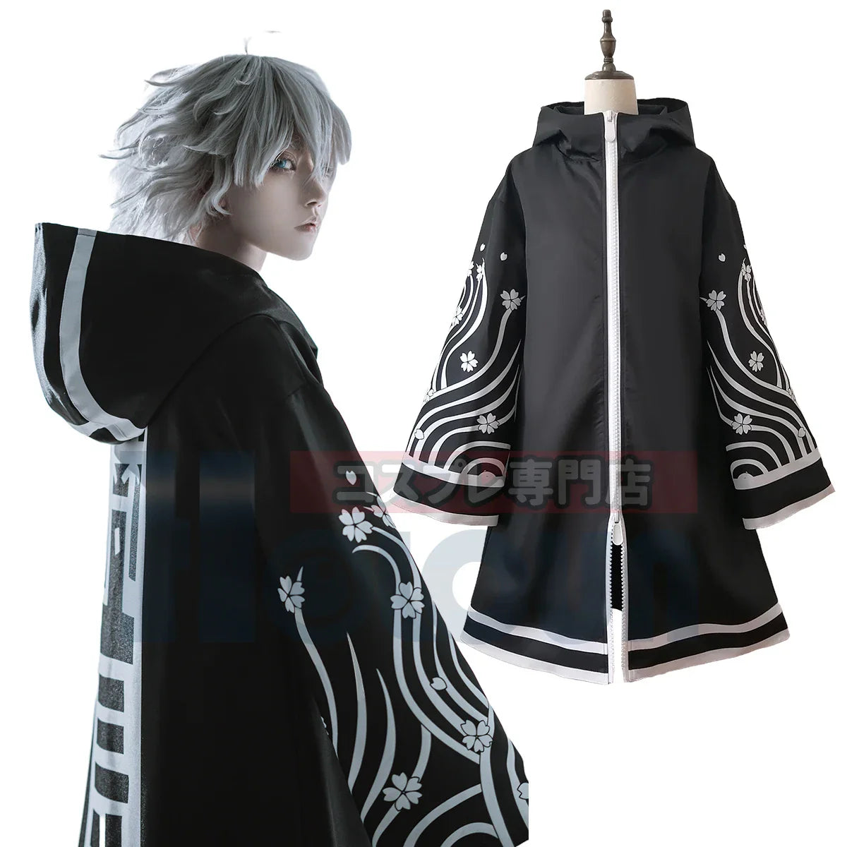 Astricos Brahman Senju Cosplay Costume Jacket - Oversize Black with Golden Flowers - Astricos