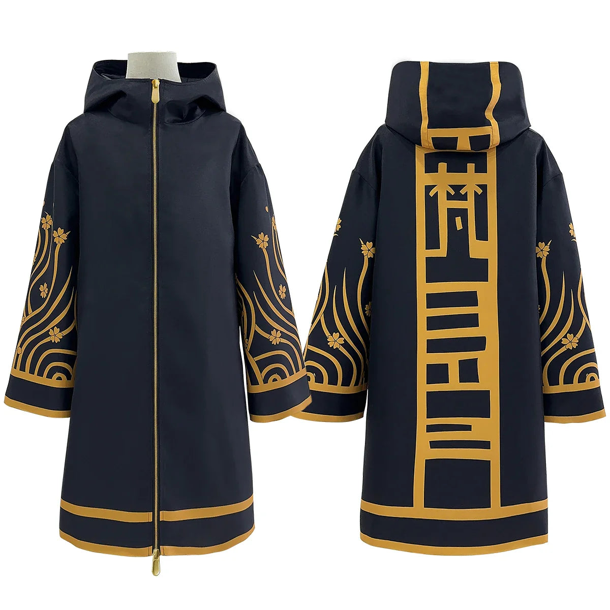 Astricos Brahman Senju Cosplay Costume Jacket - Oversize Black with Golden Flowers - Astricos