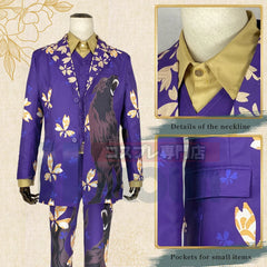 Astricos Tokyo Anime Cosplay Costume - Keisuke Baji Uniform Coat & Purple Wolf 4Pcs Set - Perfect Halloween Gift - Astricos