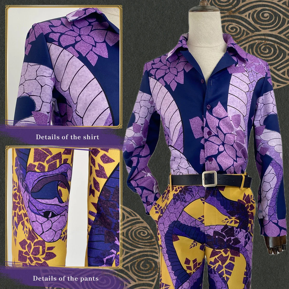 Astricos Anime Shiba Taiju Cosplay Suit with Snake Design for Conventions and Halloween - Astricos