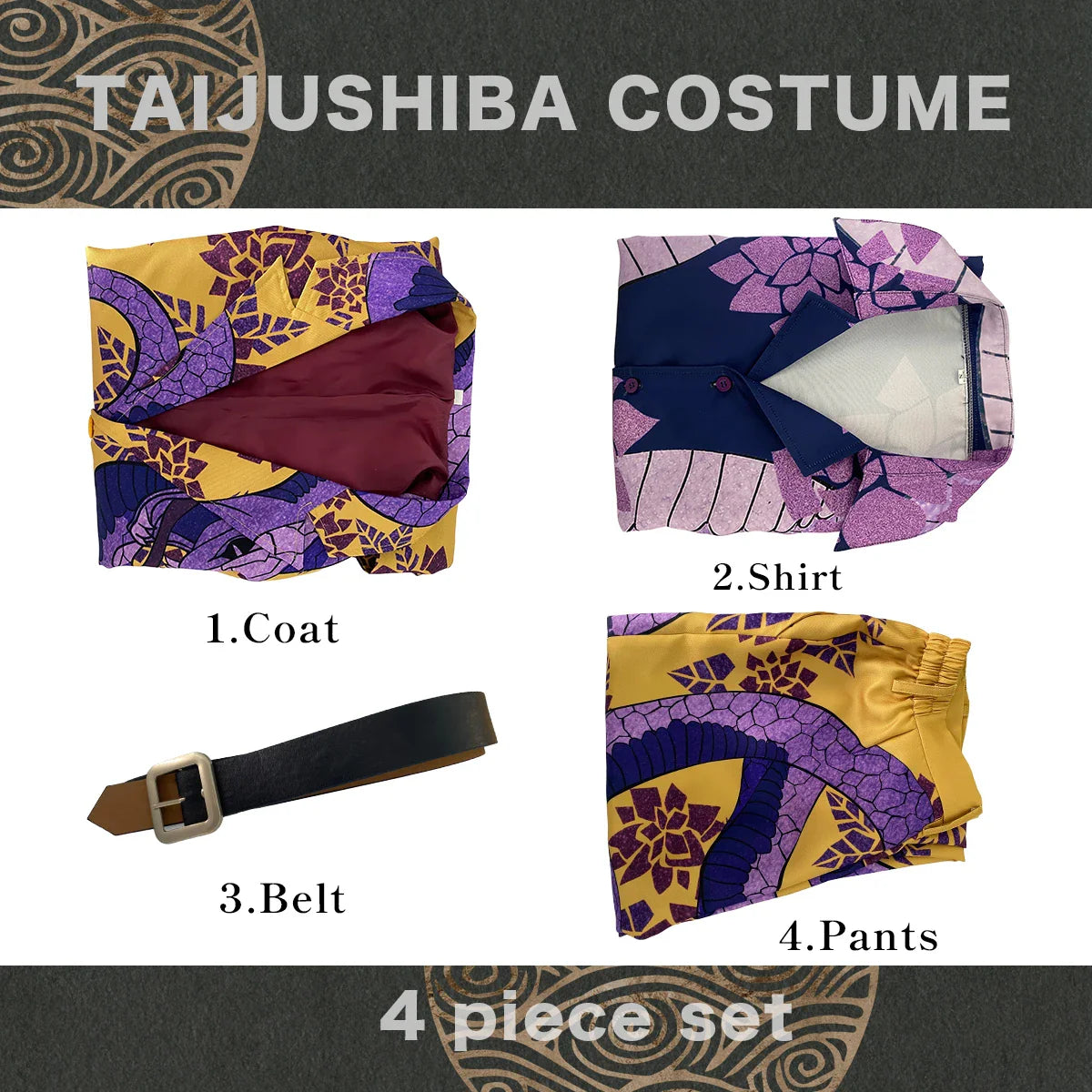 Astricos Anime Shiba Taiju Cosplay Suit with Snake Design for Conventions and Halloween - Astricos