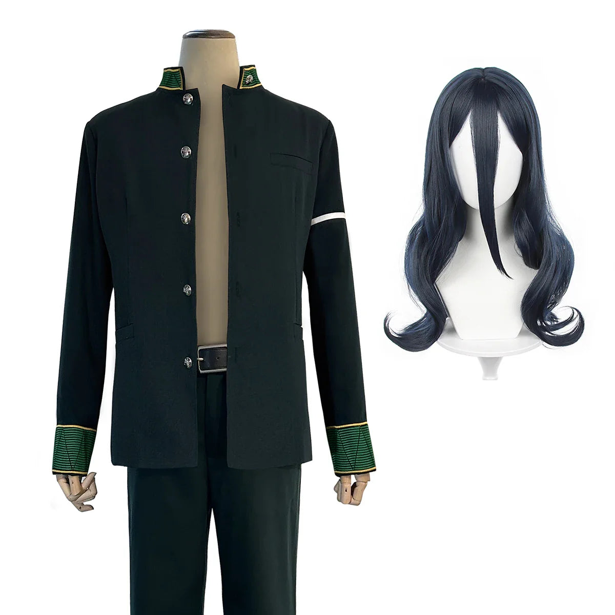 Astricos Anime Kyotaro Sugishita Cosplay Costume Set - School Uniform Jacket, Pants, Wig, White T-shirt for Cosplay - Astricos