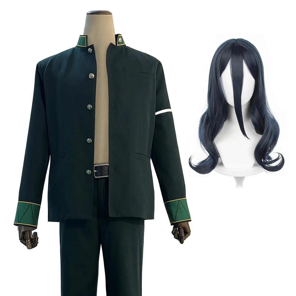 Astricos Anime Kyotaro Sugishita Cosplay Costume Set - School Uniform Jacket, Pants, Wig, White T-shirt for Cosplay - Astricos