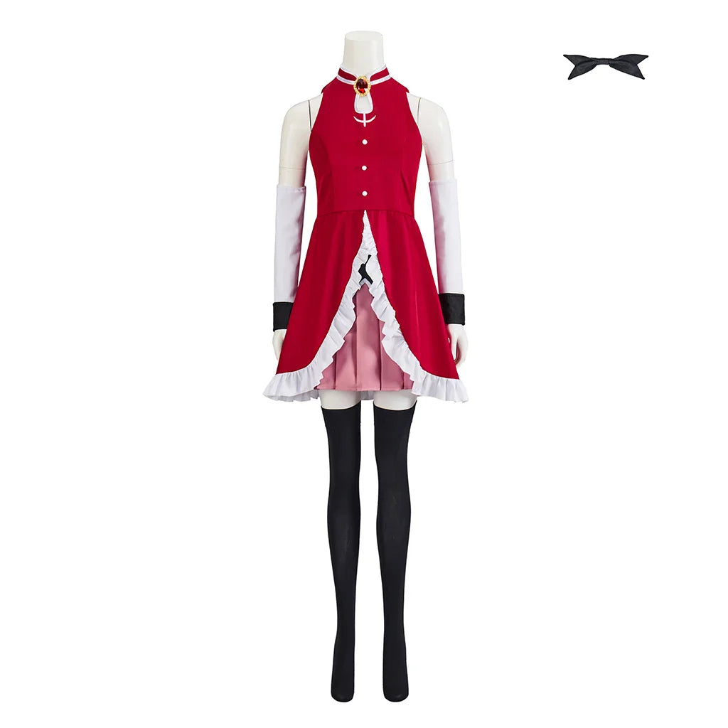 Astricos Kyoko Sakura Cosplay Magical Girl Costume for Women - Sexy Uniform Skirt Combat Dress Suit for Halloween, Carnival, Comic Con - Astricos