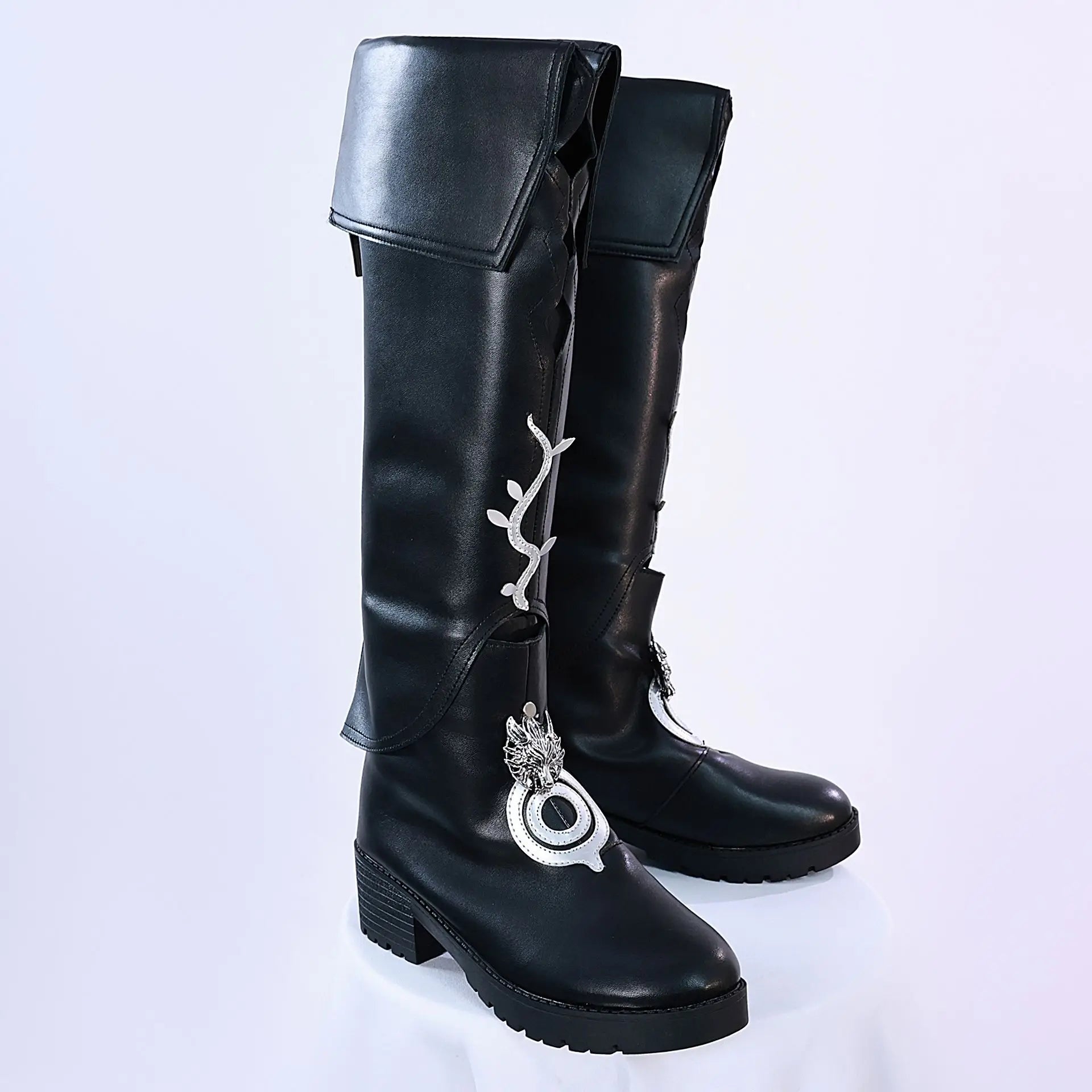 Astricos Cosplay Arknights Game Shoes Women's Black Long Boots for Halloween Carnival Party Dress Up Props Comic Con Accessories - Astricos