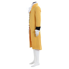 Men's Astricos Steampunk Victorian Rococo Noble Costume - Elegant Yellow Colonial Frock Coat & Waistcoat - Astricos