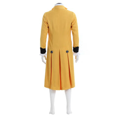 Men's Astricos Steampunk Victorian Rococo Noble Costume - Elegant Yellow Colonial Frock Coat & Waistcoat - Astricos