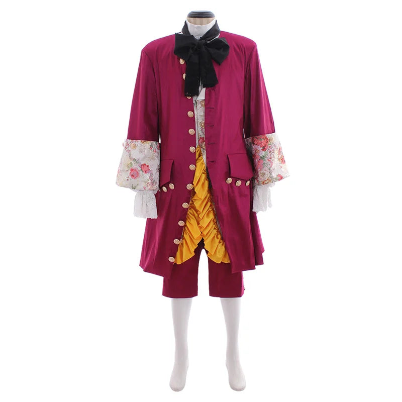 Royal Purple Baroque Men's Suit - Astricos Medieval Cosplay Costume for Weddings & Parties - Astricos