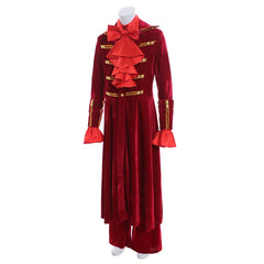 Elegant Astricos Medieval Renaissance Red Ruffle Shirt & Pants Set - Noble Prince Fashion for Men - Astricos