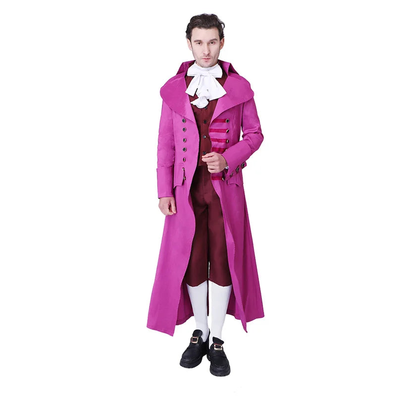 Epic Astricos Red Medieval Men's Court Jacket & Pants Cosplay Costume | European Aristocrat Attire - Astricos