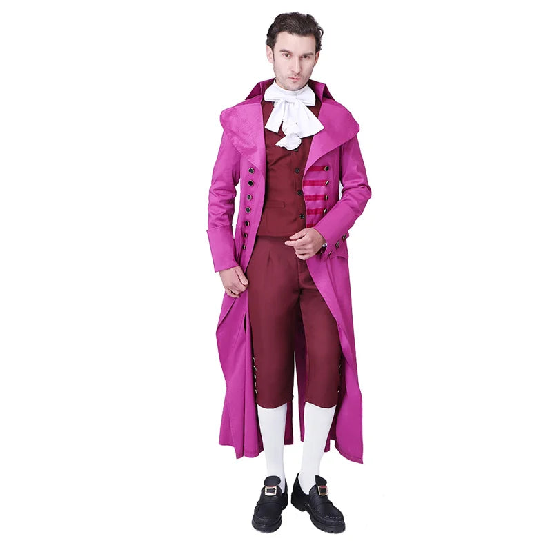 Epic Astricos Red Medieval Men's Court Jacket & Pants Cosplay Costume | European Aristocrat Attire - Astricos