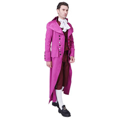 Epic Astricos Red Medieval Men's Court Jacket & Pants Cosplay Costume | European Aristocrat Attire - Astricos