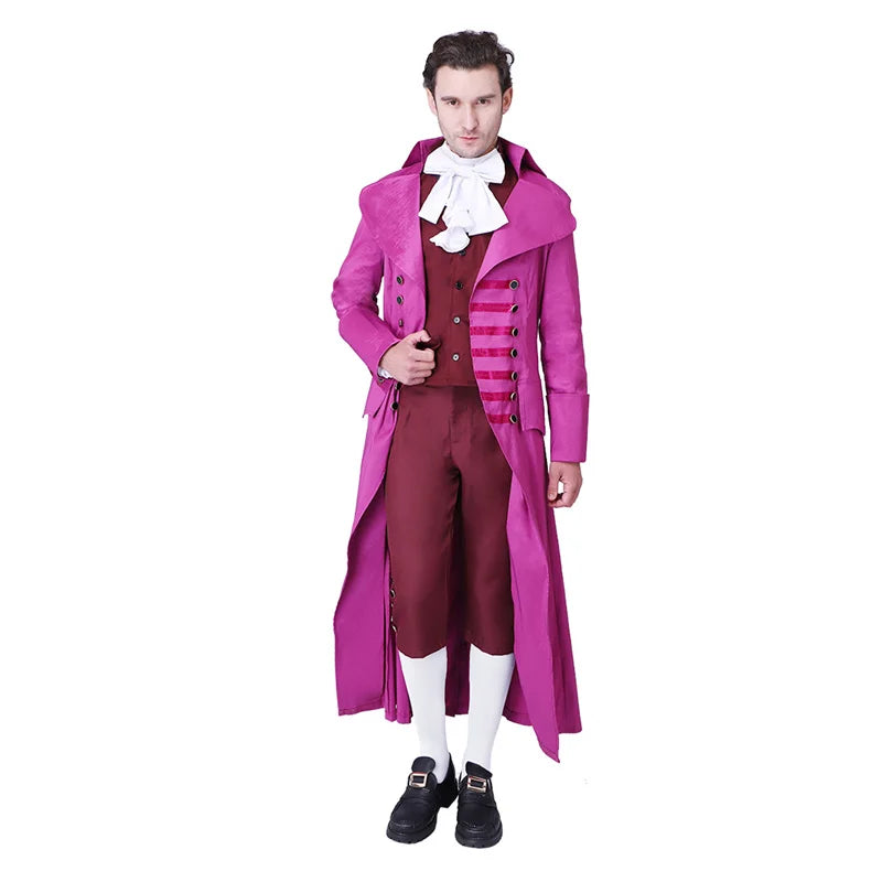 Epic Astricos Red Medieval Men's Court Jacket & Pants Cosplay Costume | European Aristocrat Attire - Astricos