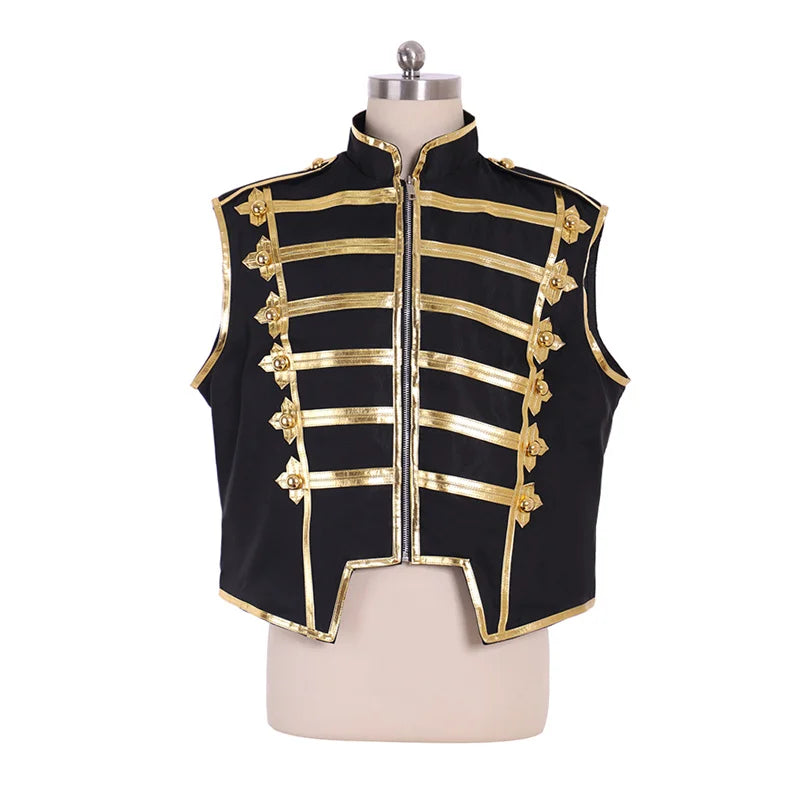 Men's Military Punk Sleeveless Drummer Parade Jacket - Astricos Cosplay Series - Astricos