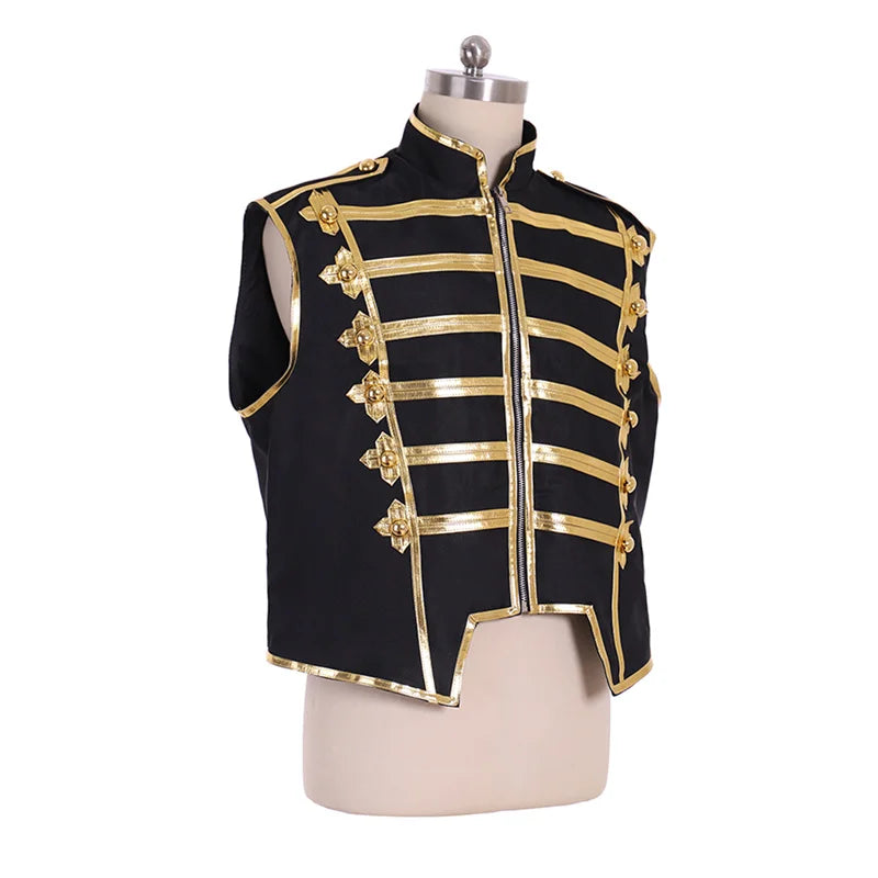 Men's Military Punk Sleeveless Drummer Parade Jacket - Astricos Cosplay Series - Astricos