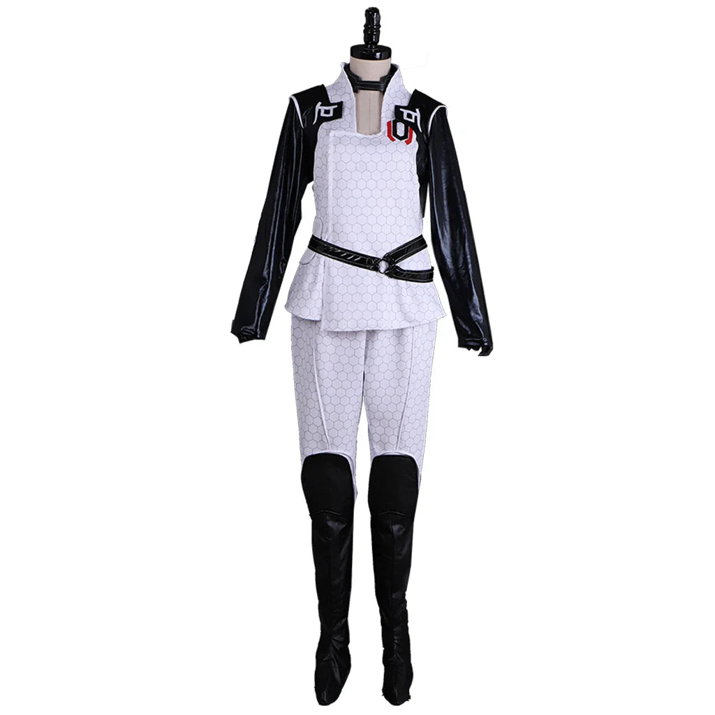 Astricos Miranda Lawson Cosplay Costume - Women's Punk Retro White Battle Suit for Sci-fi Fans - Astricos