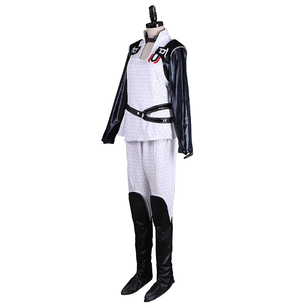 Astricos Miranda Lawson Cosplay Costume - Women's Punk Retro White Battle Suit for Sci-fi Fans - Astricos