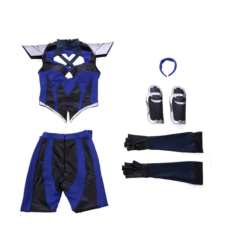 Astricos Mortal Kombat 11 Kitana Cosplay Costume with Face Mask | Kitana Kahn Outfit for Women Halloween - Astricos