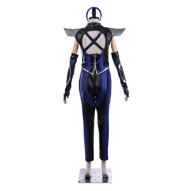 Astricos Mortal Kombat 11 Kitana Cosplay Costume with Face Mask | Kitana Kahn Outfit for Women Halloween - Astricos