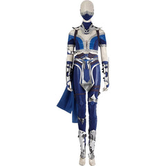 Astricos Kitana Costume - Sexy Blue Top, Pants, Mask, and Accessories for Mortal Kombat Cosplay - Astricos