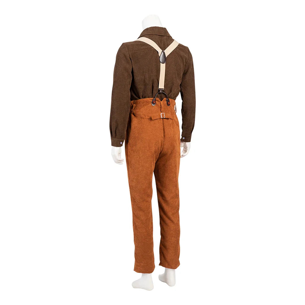 Astricos Titanic Cosplay Jack Dawson Costume Men's Shirt Overalls Pants Set for Halloween Carnival - Astricos