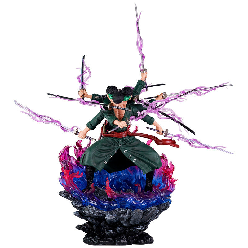 Astricos Roronoa Zoro Action Figure - Three Heads Six Arms Nine Blades Shura Edition Toy - Astricos