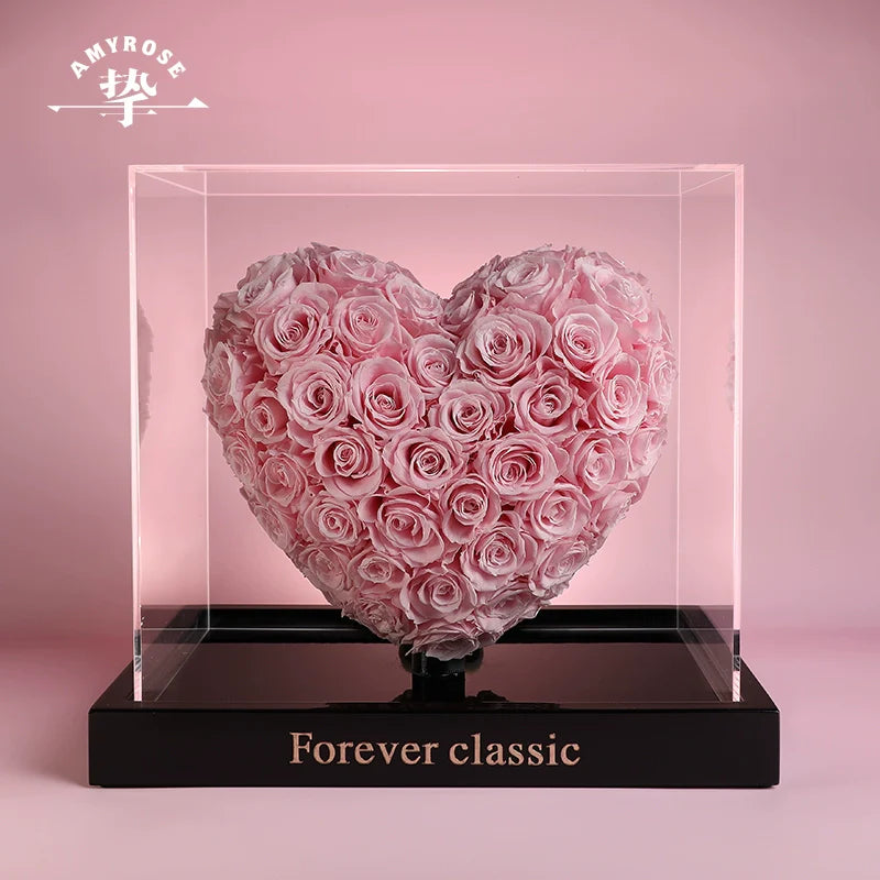 Astricos Timeless Love Eternal Rose Ornament – Exquisite Heart-Shaped Gift for Special Occasions - Astricos