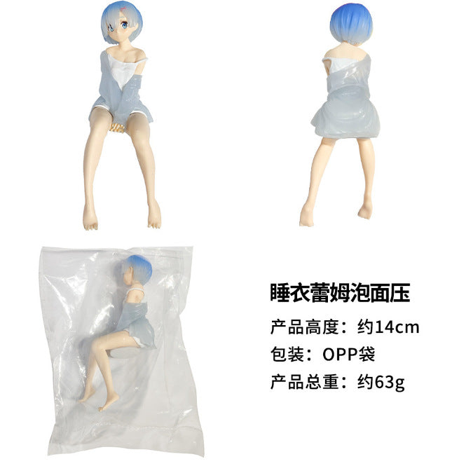 Astricos Rem Pajamas Figure - Cute Anime Re:Zero Life Girl Car Ornament & Christmas Gift - Astricos