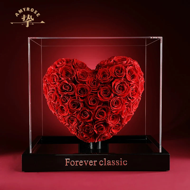 Astricos Timeless Love Eternal Rose Ornament – Exquisite Heart-Shaped Gift for Special Occasions - Astricos