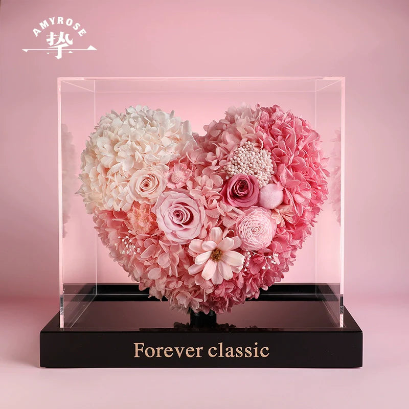 Astricos Timeless Love Eternal Rose Ornament – Exquisite Heart-Shaped Gift for Special Occasions - Astricos