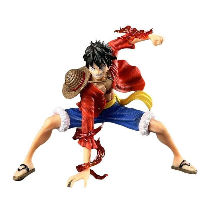 Astricos One Piece Luffy PVC Action Figure – Dynamic Squat Pose for Anime Enthusiasts - Astricos