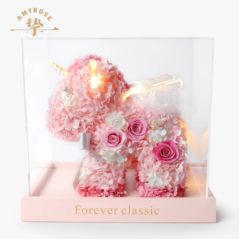 Astricos Unicorn Gift Box Rose Bouquet - Special Occasion Decor for Her - Astricos