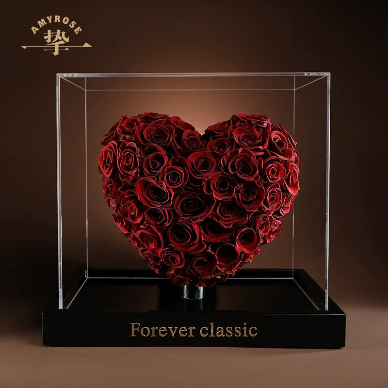 Astricos Timeless Love Eternal Rose Ornament – Exquisite Heart-Shaped Gift for Special Occasions - Astricos