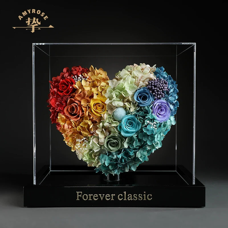 Astricos Timeless Love Eternal Rose Ornament – Exquisite Heart-Shaped Gift for Special Occasions - Astricos