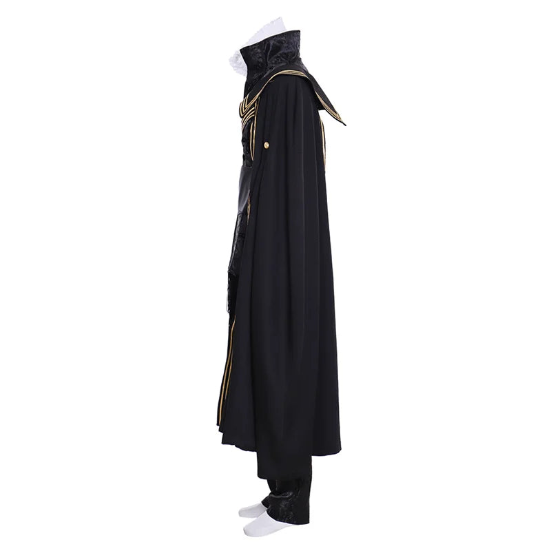 King Henry Tudor Black Renaissance Cosplay Outfit with Cape | Astricos Men's Vintage Costume - Astricos