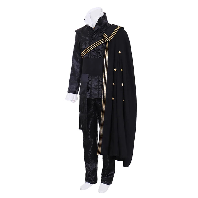 King Henry Tudor Black Renaissance Cosplay Outfit with Cape | Astricos Men's Vintage Costume - Astricos