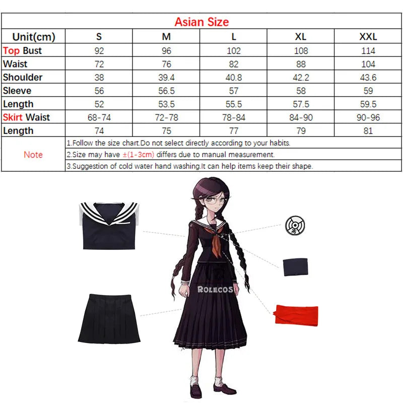 Astricos Danganronpa Cosplay Costume - Fukawa Toko Women's Black School Uniform Set - Astricos