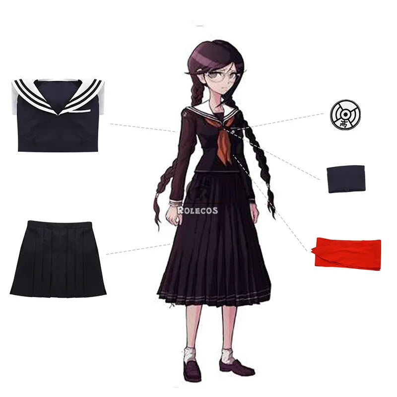 Astricos Danganronpa Cosplay Costume - Fukawa Toko Women's Black School Uniform Set - Astricos