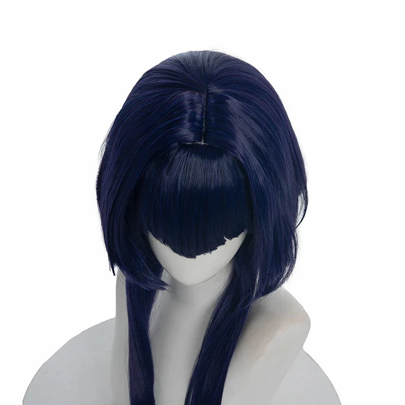 Astricos Candace Cosplay Wig - Straight Dark Blue Purple Synthetic Hair for Women - Astricos