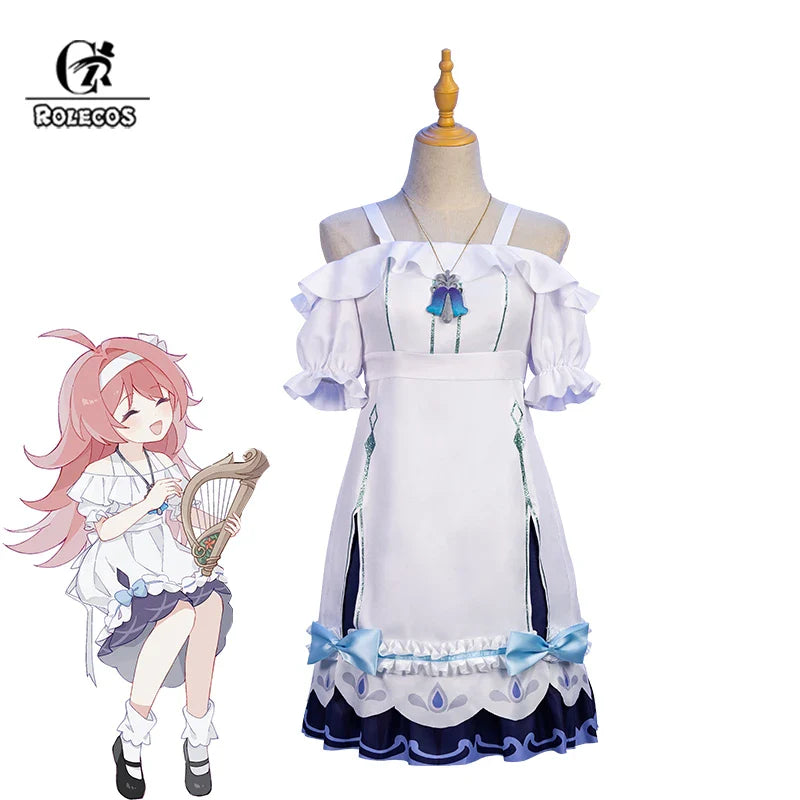 Astricos Genshin Impact Clervie Cosplay Costume - Childhood Clervie Women's Halloween Dress for Female Party Role Play - Astricos