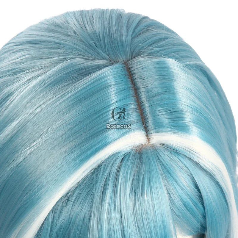 Astricos Genshin Impact Eula Cosplay Wig - 50cm Blue Heat Resistant Synthetic Hair - Astricos